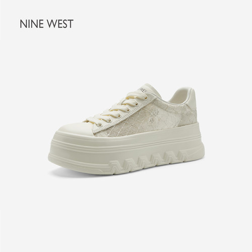 NineWest/玖熙厚底增高小白鞋女
