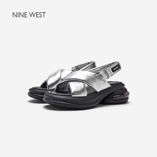 女2026新款 玖熙厚底凉鞋 夏季 外穿坡跟松糕沙滩鞋 Nine 罗马鞋 West