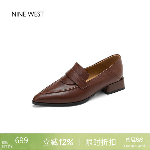 法式复古粗跟乐福鞋懒人豆豆鞋