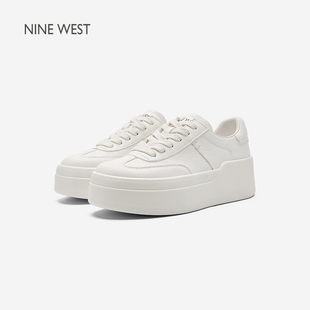 West 板鞋 玖熙厚底小白鞋 轻便软底增高休闲鞋 女新款 奥莱专供Nine
