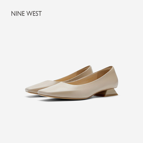 NineWest/玖熙方头单鞋女一脚蹬