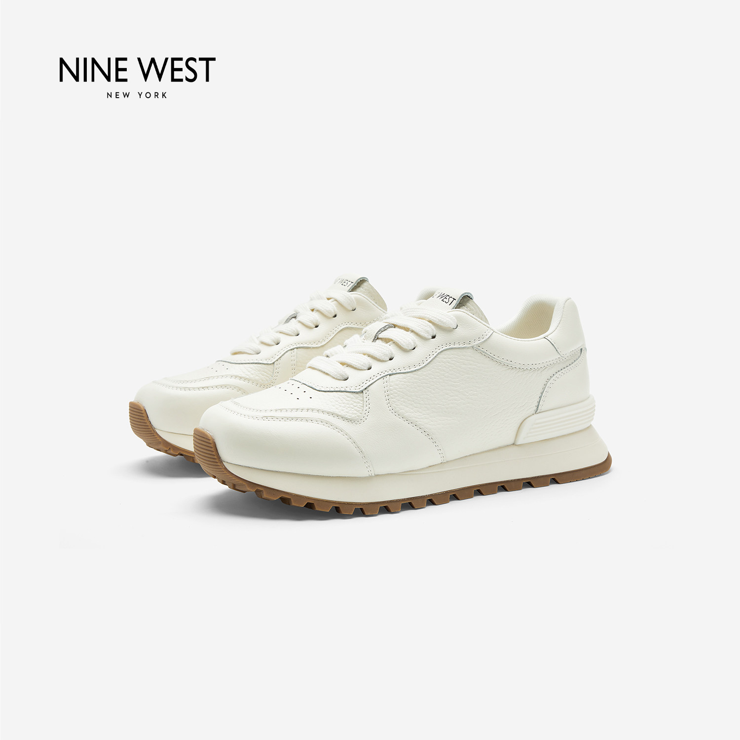奥莱专供Nine West/玖熙2026年春夏复古阿甘鞋女厚底小白鞋女增高