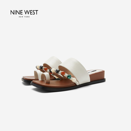 NineWest/玖熙水钻夹脚拖鞋女