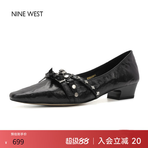 玖熙玛丽珍低跟浅口单鞋新款