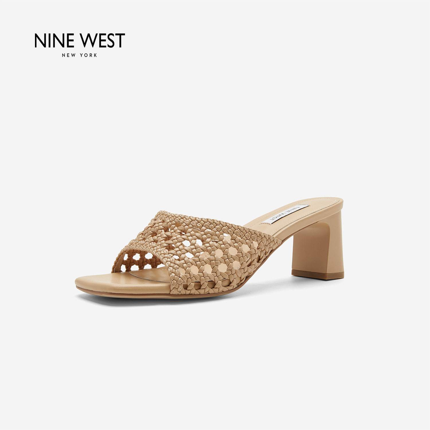 NineWest/玖熙编织粗跟凉拖女图片
