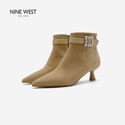 NineWest/玖熙绒面尖头短靴女
