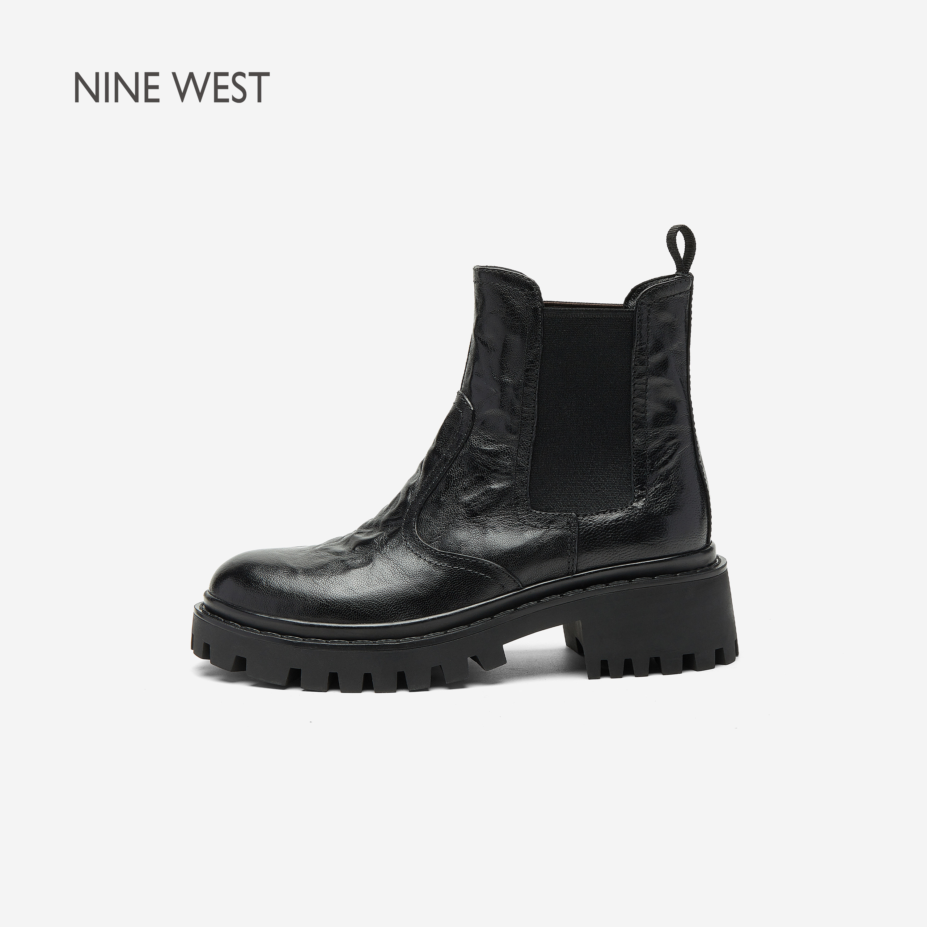 NineWest/玖熙复古风切尔西靴女