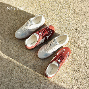 West 平底板鞋 玖熙复古德训鞋 百搭休闲运动鞋 女2025秋冬新款 Nine