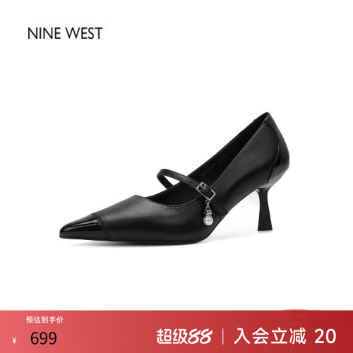 玖熙法式尖头珍珠玛丽珍高跟鞋