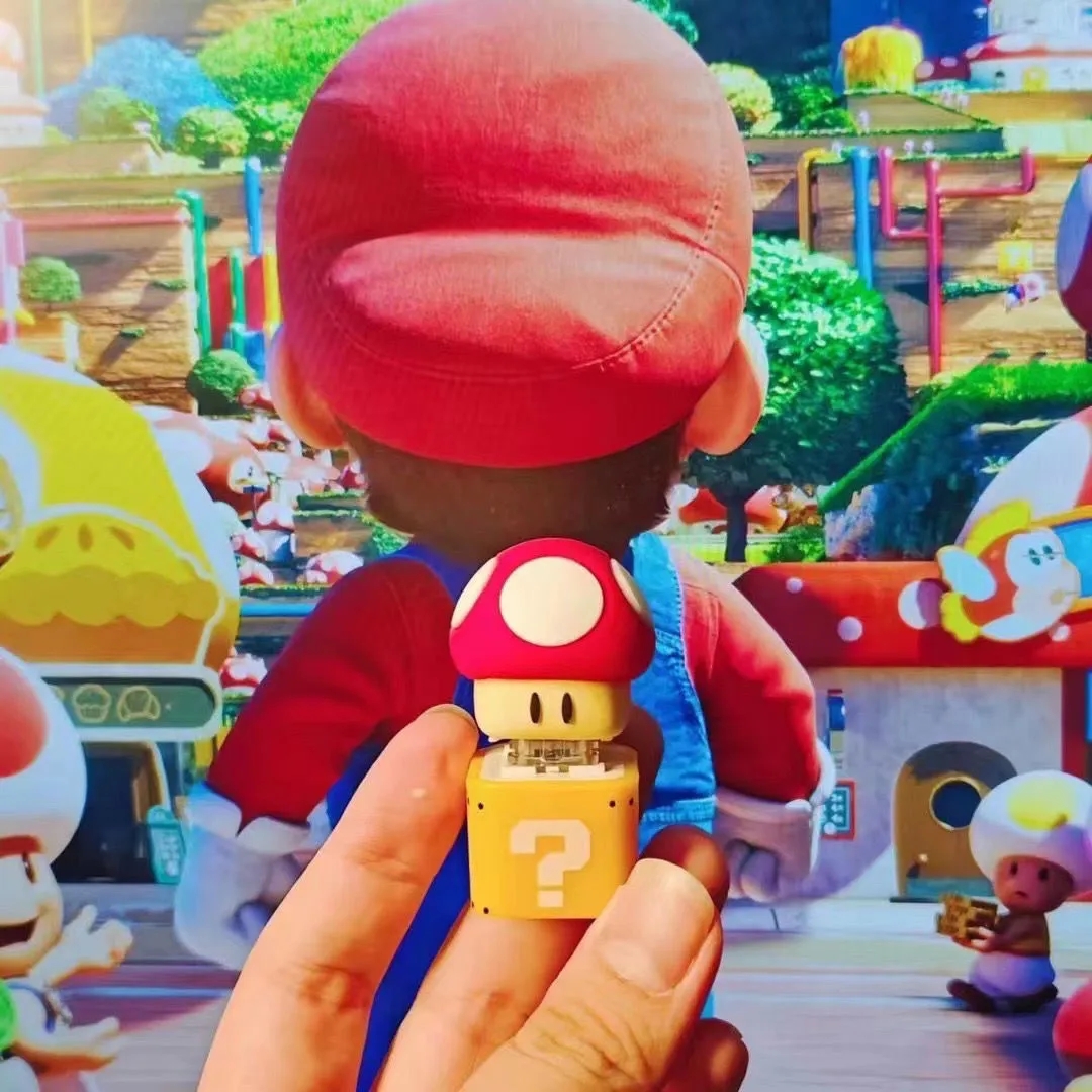 马里奥问号箱发声钥匙扣充电支付宝小新屁屁木鱼按键玩具挂件礼品