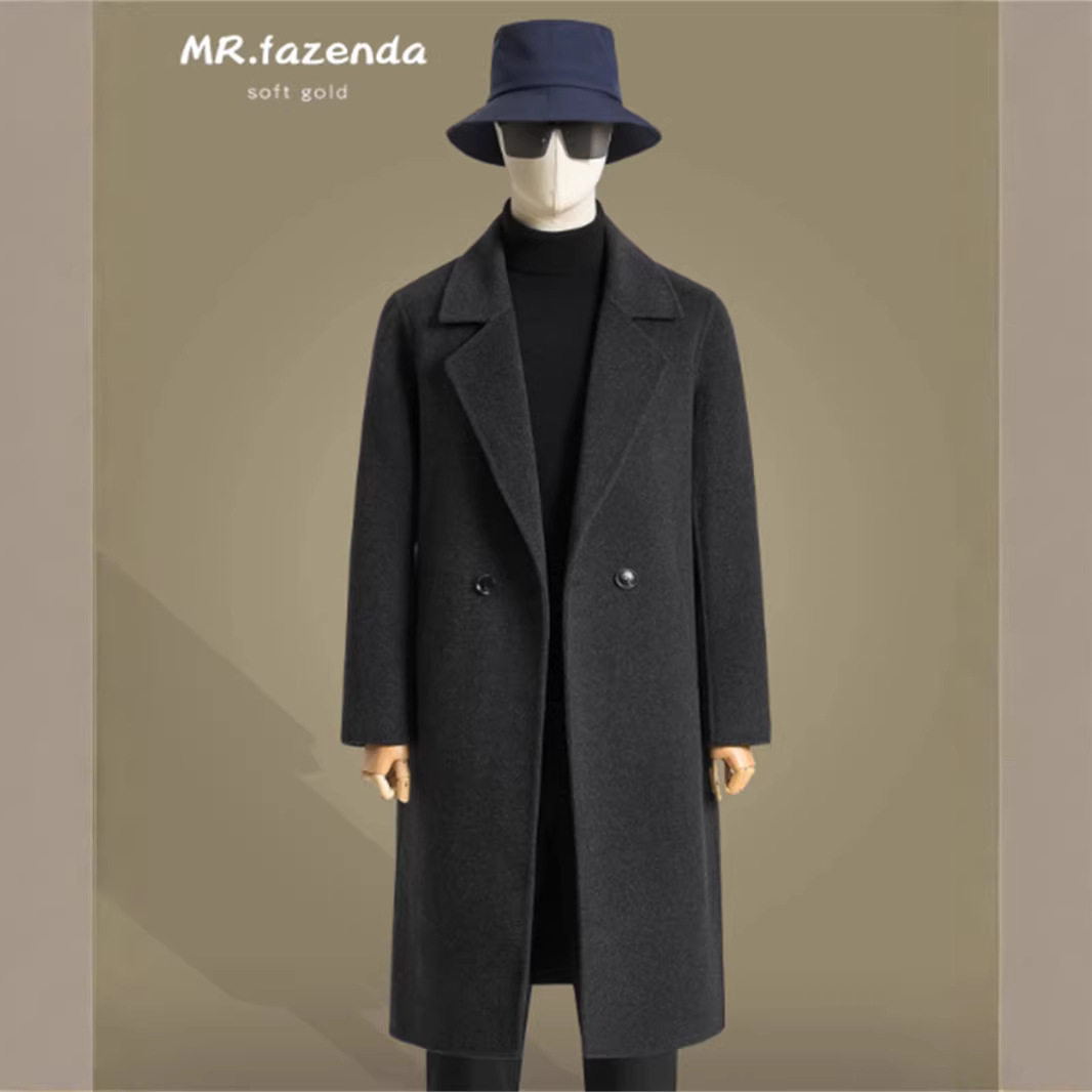 秋冬新款西装领双面羊绒大衣男中长款过膝休闲纯羊毛呢子外套风衣,男装,毛呢大衣,淘宝优惠券,粉丝福利购,淘宝优惠卷