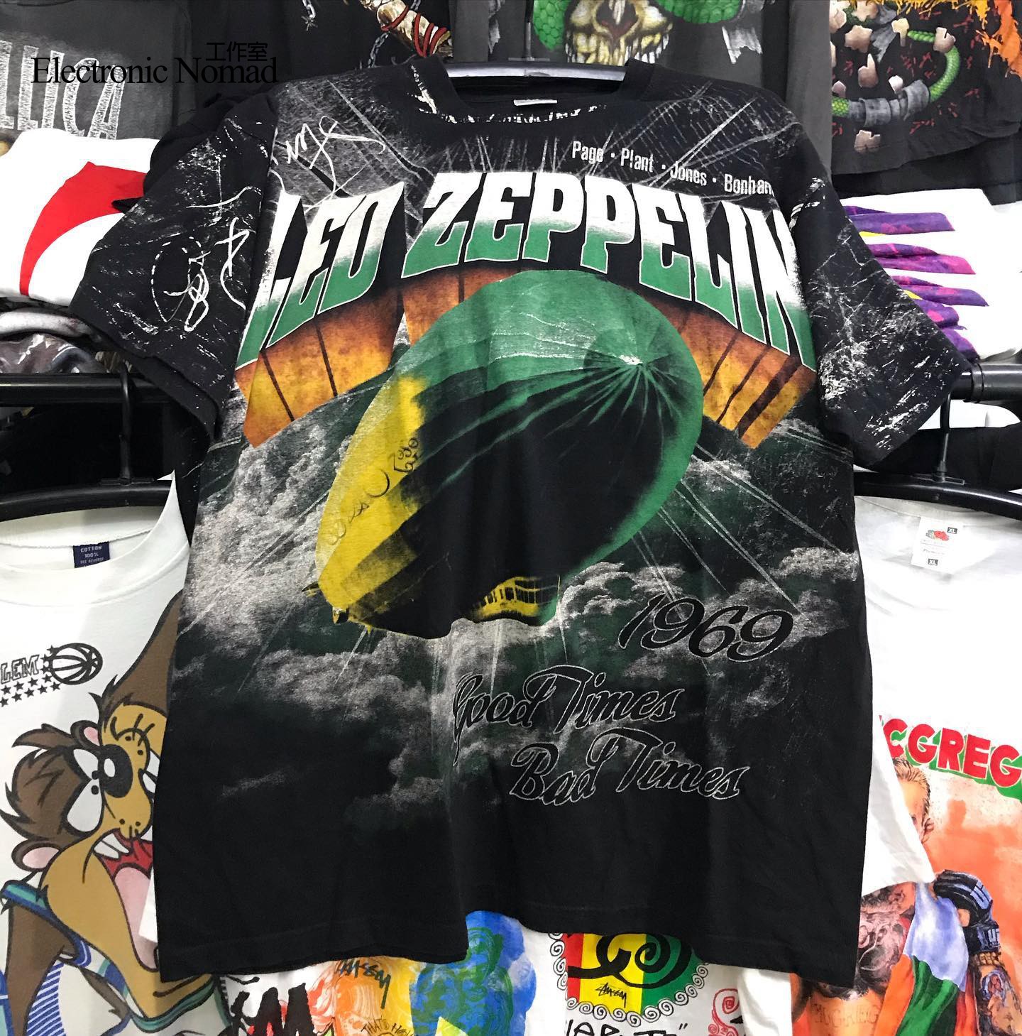 EN水洗大师Led Zeppelin rock bandshirt齐柏林飞艇乐队210g短袖T