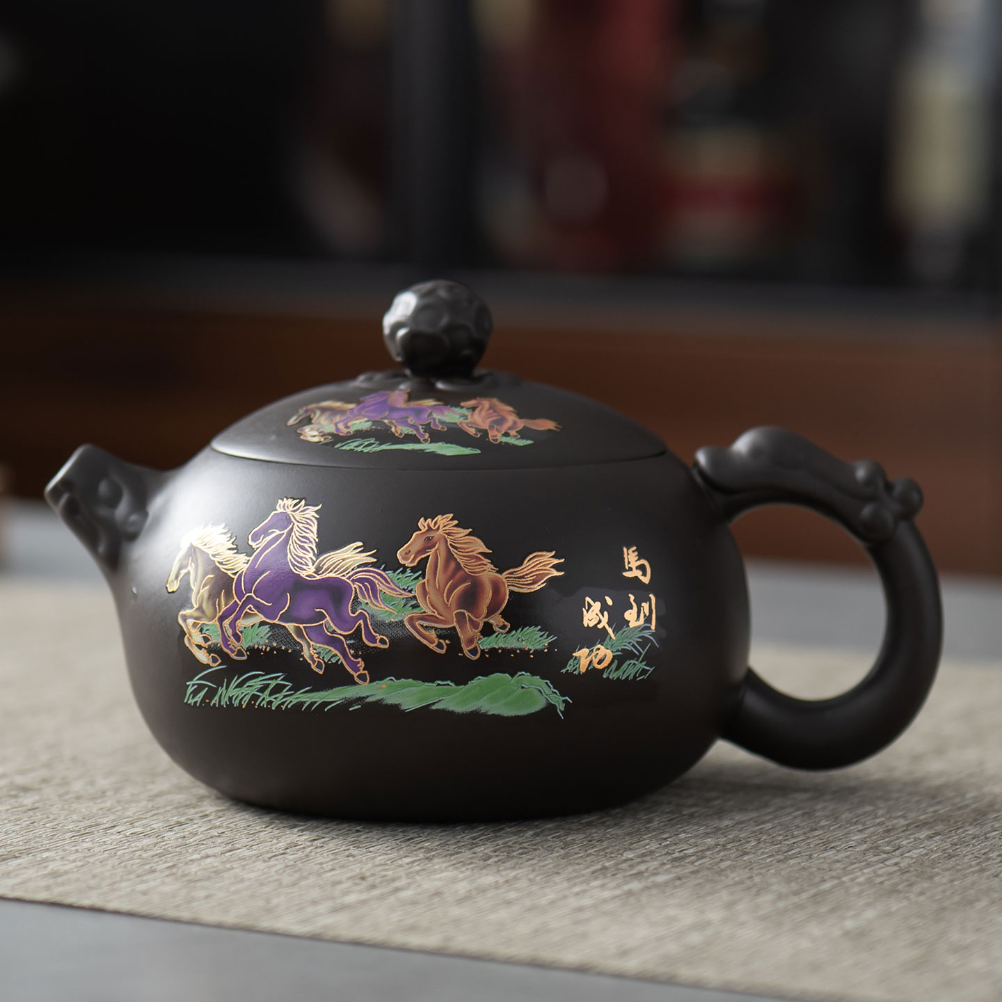 遇热变色紫砂龙头手把西施壶陶瓷功夫茶壶单人泡茶器大容量泡茶器