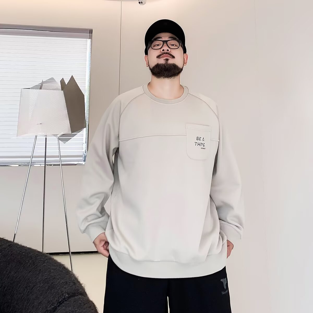 PANG哥大码男装圆领卫衣