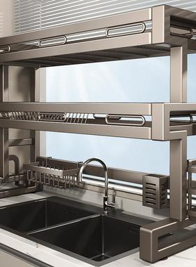 德国进口FZY不锈钢多功能水槽置物架碟盘筷收纳洗碗水池上沥水架