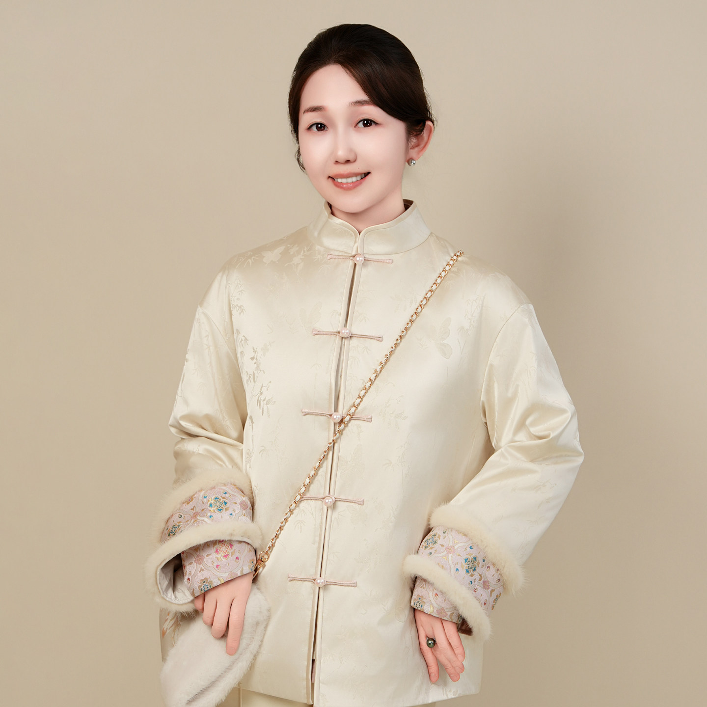 依山锦新中式宋锦桑蚕丝外套棉服国风上衣小袄YSS5596