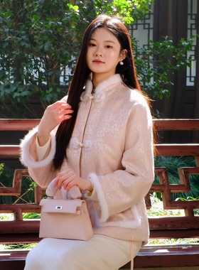 依山锦【粉宝相】国风新中式国风上衣汉服YSW5182