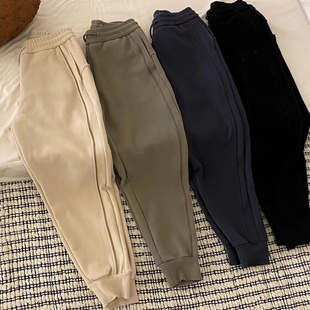 宽松休闲百搭长裤 男女同款 重磅加厚卫裤 河南桑坡刺绣标二代防风裤