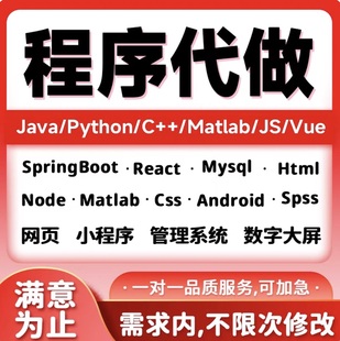 python代编写vue前后端web网页设计html代做网站定制javajs项目