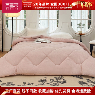 百富帝悦家羽丝绒保暖加厚冬被芯春秋被单双人可用四季通用被芯