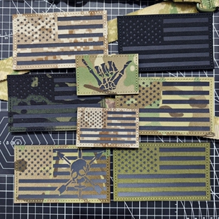 美国大号三角洲旗帜IR反光魔术贴章战术背心国旗臂章户外包贴徽章