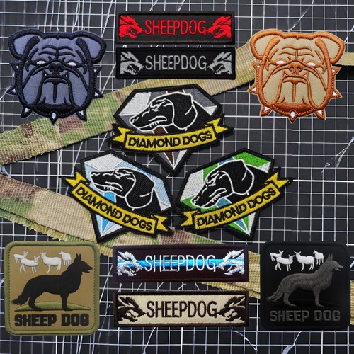 K9牧羊犬魔术贴章合金装备臂章斗牛犬士气章刺绣动物布贴战术包贴
