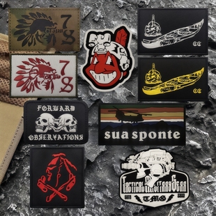 one7six网红战队士气章刺绣魔术贴章FOG独木舟forward臂章ins包贴