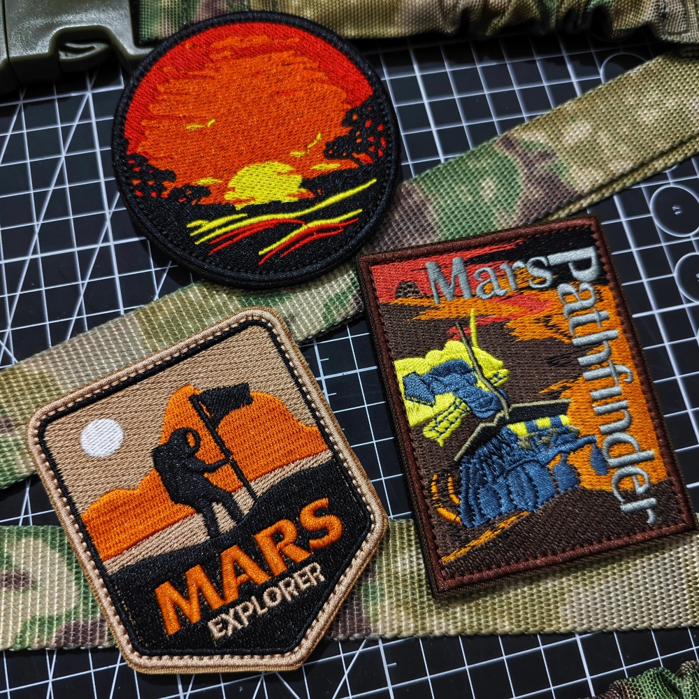 刺绣MARS火星控测魔术贴臂章 好奇号火星探测器徽章 户外背包贴章