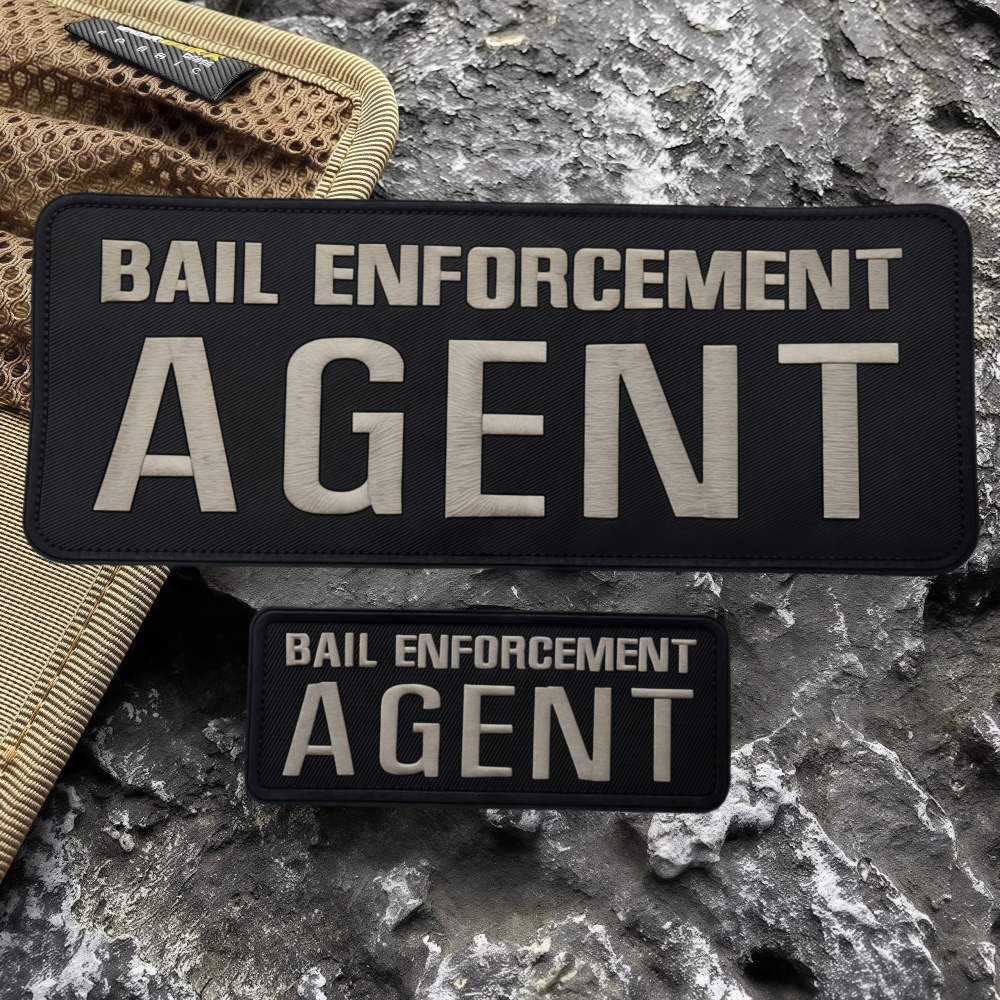 AGENT保释执法代理人战术背心贴刺绣魔术贴章英文徽章军迷包贴DIY