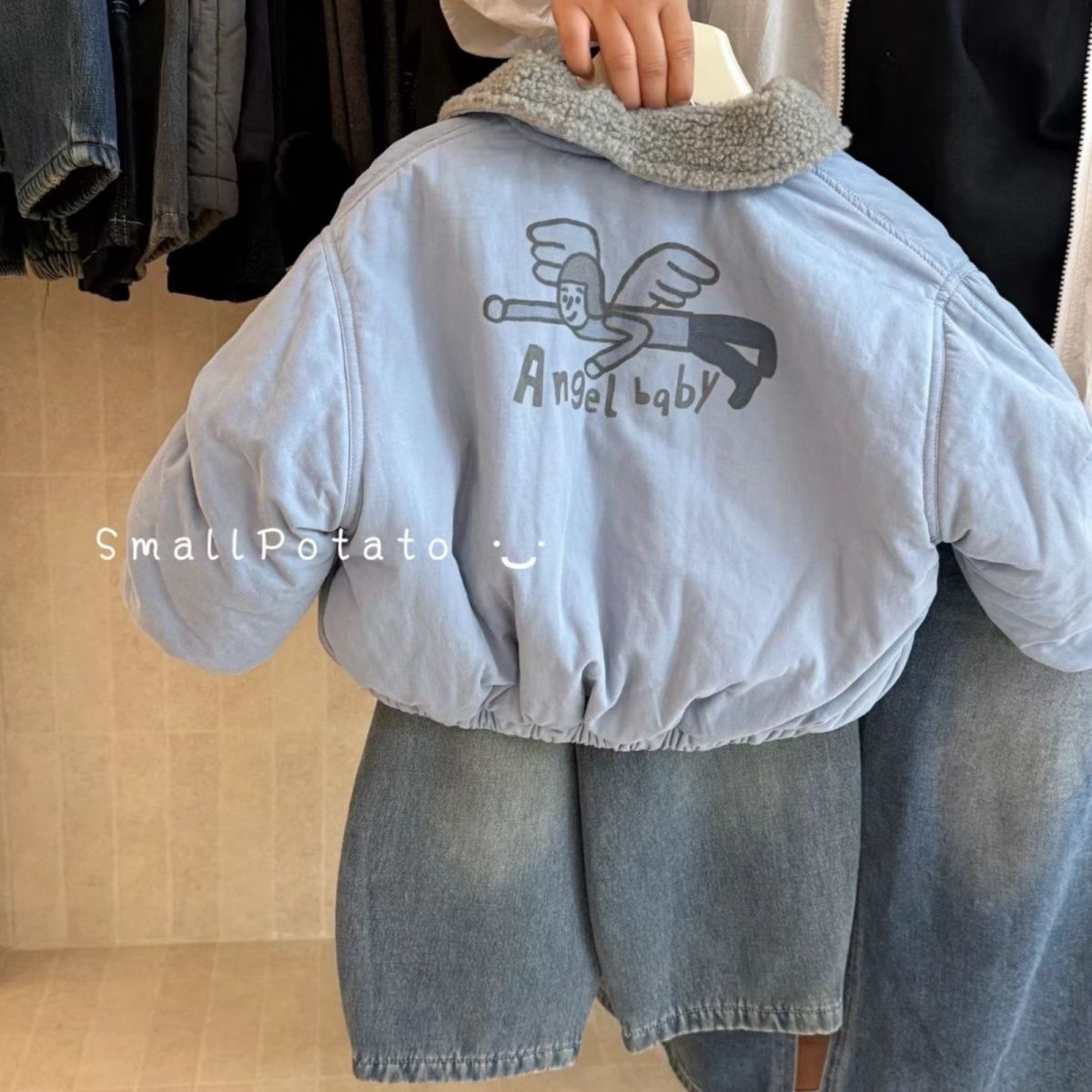 男童冬装韩系套装儿童冬季酷帅加绒加厚棉衣外套加绒牛仔裤三件套