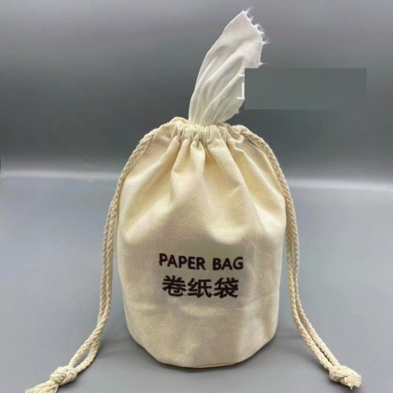 圆筒卷纸袋洗手间酒店专用纸巾收纳袋棉布袋抽纸袋柔软可印字定制