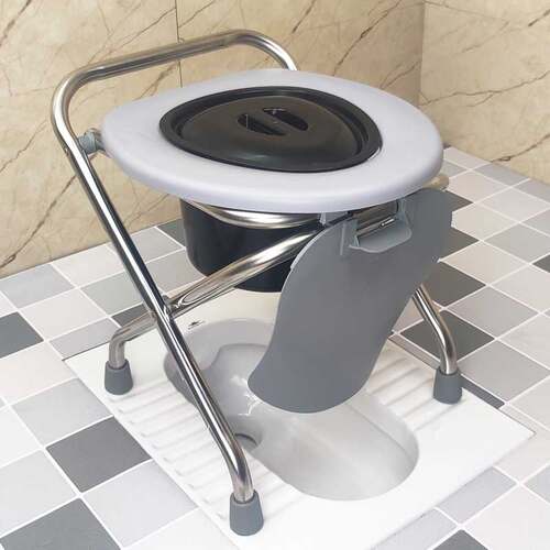 老年人孕妇坐便椅可折叠不锈钢