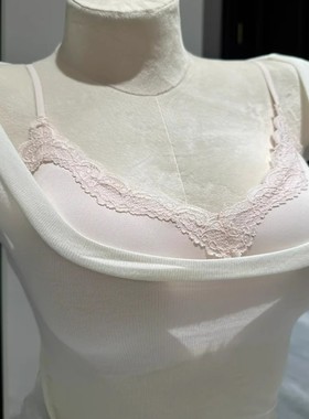 U家平替舒芙蕾细肩带无痕蕾丝凉感背心夏季吊带聚拢文胸罩内衣女