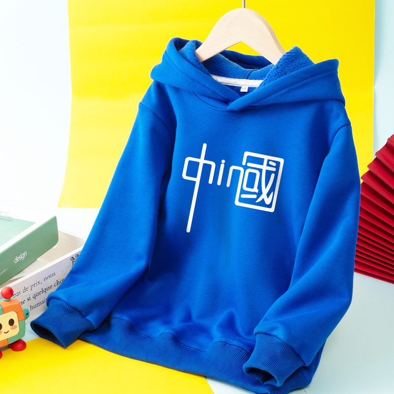 春季男女童棉休闲连帽卫衣