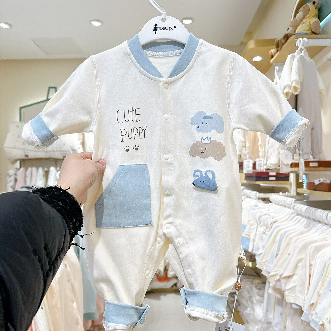 婴儿连体衣2026春秋男宝宝舒绒连体衣英伦风宝宝哈衣时尚外出服