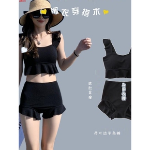 女孩吊带游泳衣女士泳装 小个子泳衣女款 保守分体高级感纯欲风夏季