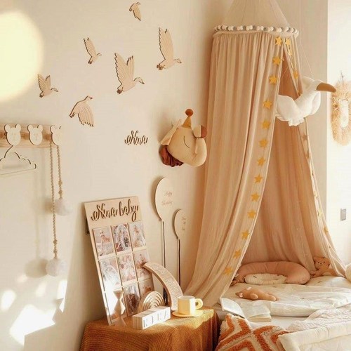 ins北欧风单开门婴儿圆顶床幔吊挂儿童帐篷游戏屋床帐床幔蚊帐女