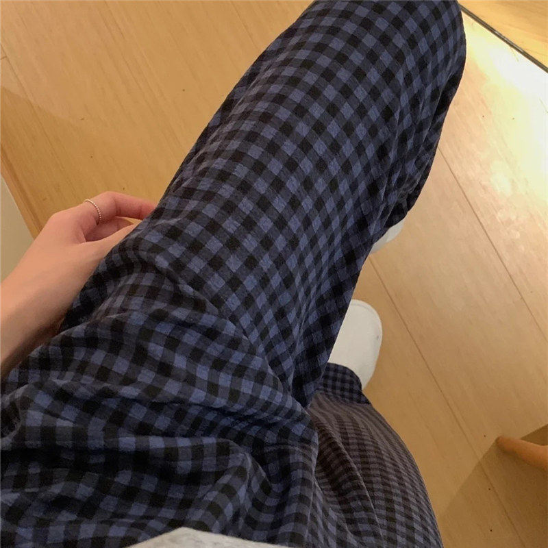 2026新款格子睡裤夏季男士女款长裤棉纱裤子休闲可外穿薄款家居裤