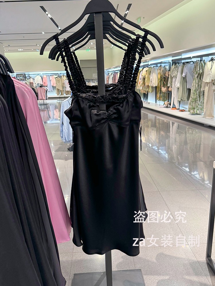 thumbnail for DATA ZA summer new RA women's pure desire hot girl small satin texture suspender dress 3079331