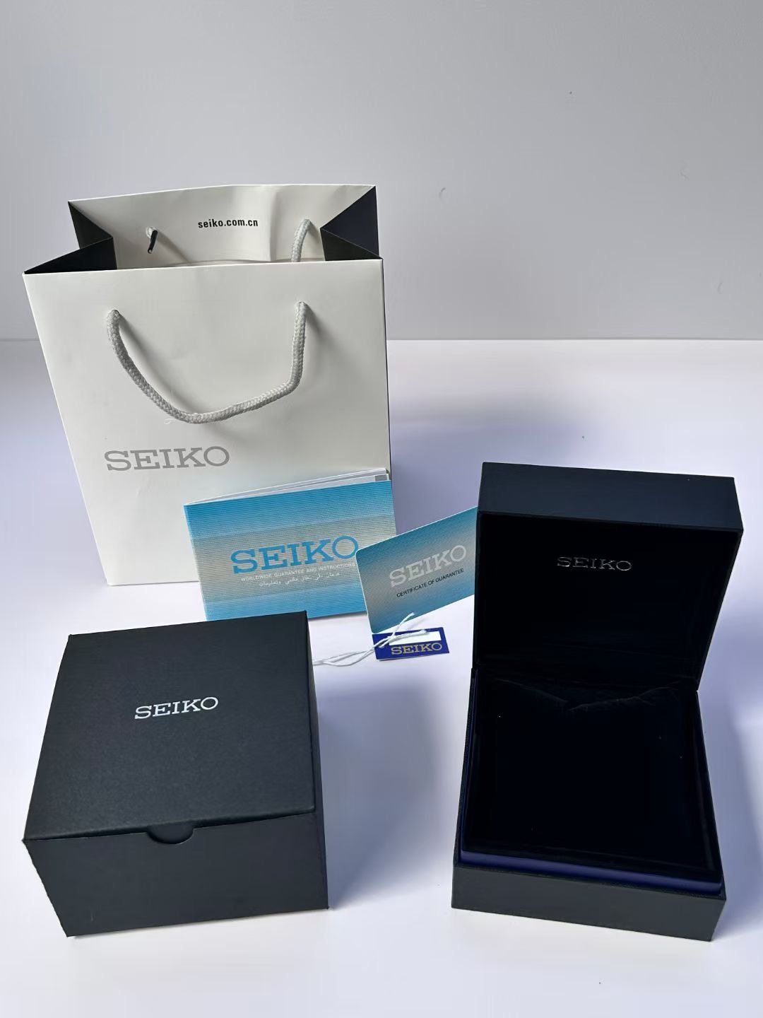 thumbnail for Watch box, Seiko watch box, black velvet inner bottom packaging box, square new watch storage box, full set with free shipping