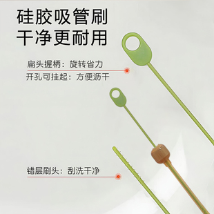 适配世喜硅胶吸管刷重力球管专用吸管刷细长刷子奶瓶清洁抗菌好用