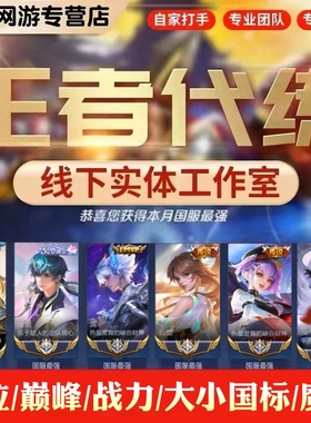 王者荣耀代打代练小国标省标排位战力巅峰赛小魔方陪玩带上分车队