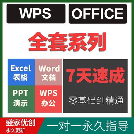 office教程办公软件excel/word/ppt零基础函数制作表格wps网课程