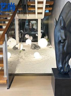 玻璃钢树脂大型马头雕塑客厅办公室酒店商场售楼部装饰落地马摆件