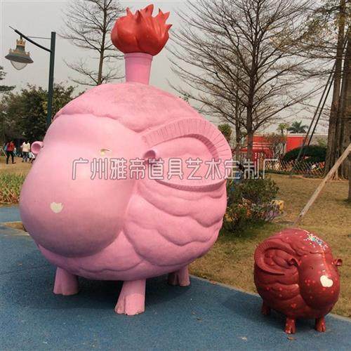 户外玻璃钢雕塑园林景区装饰摆件动物模型定制羊群泡沫雕刻