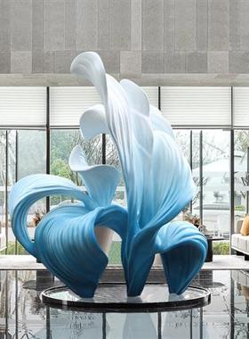 酒店大堂玻璃钢装饰工艺品客厅玄关家居大型落地雕塑抽象艺术摆件