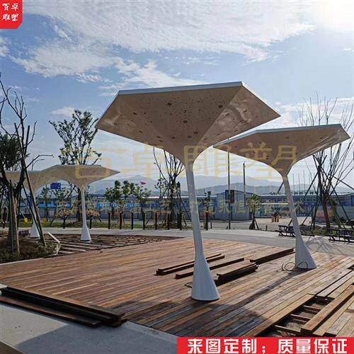 城市创意伞形不锈钢雕塑廊架雕塑户外凉亭广场雕塑