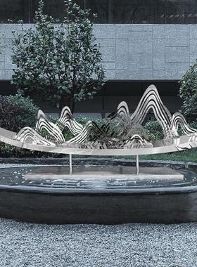 不锈钢镂空月亮雕塑户外园林城市广场水景售楼部室外金属落地装饰