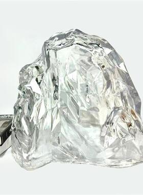 简约创意石头落地装饰透明雕塑摆件酒店大堂售楼处别墅大厅工艺品