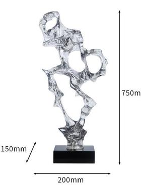雕塑摆件轻奢透明酒店玄关客厅现代家居树脂创意水晶装饰品工艺品